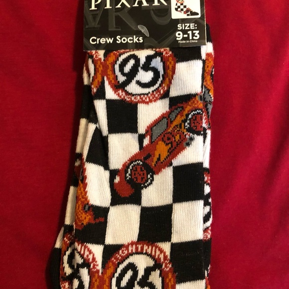 Pixar Cars Checkered Crew Socks - Picture 1 of 1